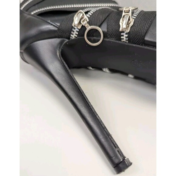 SHOW STORY WOMEN'S BLACK ZIPPER CLOSE TOE HEEL PLATFORM SZ 6 1/2 37 - Picture 9 of 14